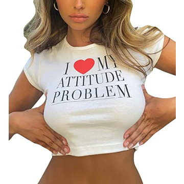 I Love My Attitude Problem Crop Top for Women