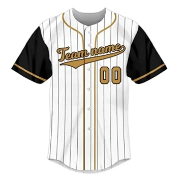Custom Black Gold Baseball Jersey Personalized Style