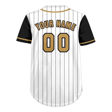 Custom Black Gold Baseball Jersey Personalized Style