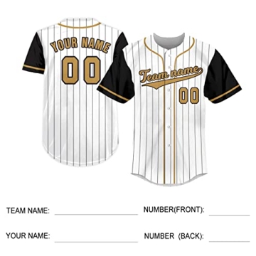 Custom Black Gold Baseball Jersey Personalized Style