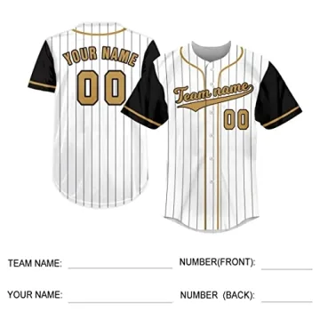 Custom Black Gold Baseball Jersey Personalized Style
