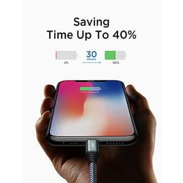 LISEN 10FT MFi iPhone Charger Cable - Durable & Fast