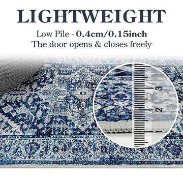 Lahome Boho Machine Washable Area Rug - 3x5 Non-Slip Carpet for Living Room Lightweight Stain Resist...