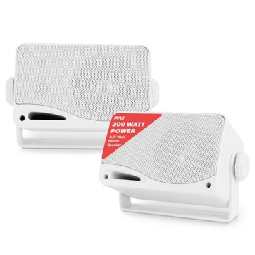 Pyle 3-Way Weatherproof Outdoor Speaker Set - 200W Marine Grade Speakers