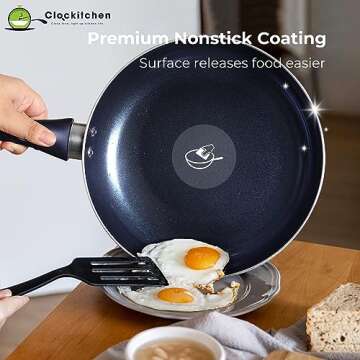 6 Piece Nonstick Aluminum Cookware Set in Blue