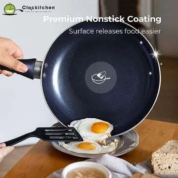 6 Piece Nonstick Aluminum Cookware Set in Blue