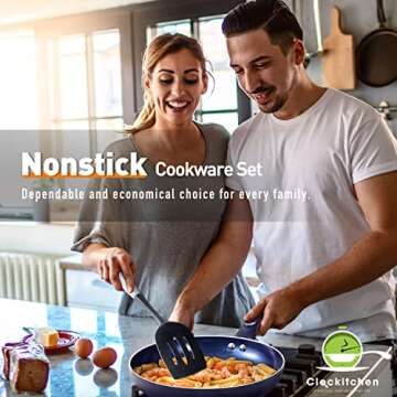 6 Piece Nonstick Aluminum Cookware Set in Blue