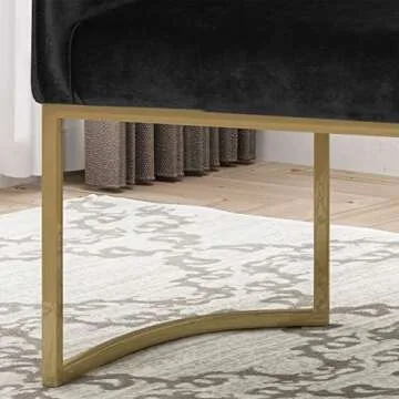 Christopher Knight Home Fern Modern Tufted Glam Accent Chair with Velvet Cushions and U-Shaped Base, Black and Gold Finish