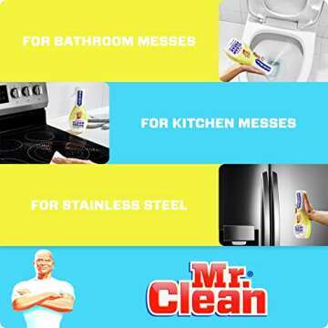 Mr. Clean All Purpose Cleaner, Clean Freak Mist Cleaning Kit for Bathroom & Kitchen Cleaner, Lemon Scent, Includes 1 Spray Bottle (16 oz) and 1 Large Refill (30.9 oz)