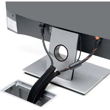 Bestfy Cord Organizer System Cable Management Sleeve, 19.5 inch, Wire Cover with Zipper, Cable Wrap, Cord Sleeves for TV, Computer, Office, Home Entertainment, 4 Pack