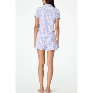 Yiulangde Roller Dupes Rabbit Pajamas Preppy Aesthetic Monkey Pj Sets for women 2 Piece Y2k Short Sleeve Button Down Pjs Shorts Pajama Set