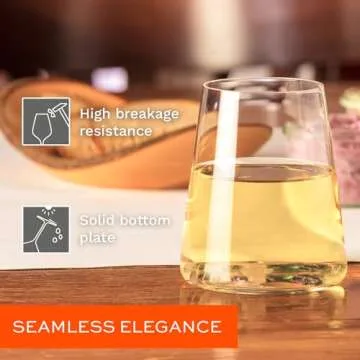 Stölzle Lausitz Stemless White Wine Glasses Set of 4 (Power). Dishwasher Safe Crystal Stemless Wine Glasses (12.75Floz). Durable Stemless Wine Glasses