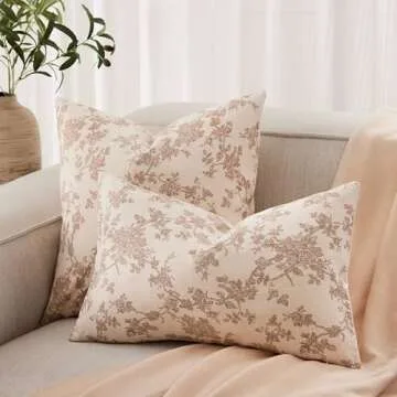 YZJZEDS 100% Cotton Farmhouse Pillow Covers Set of 2