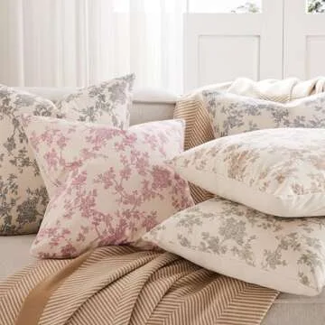 YZJZEDS 100% Cotton Farmhouse Pillow Covers Set of 2