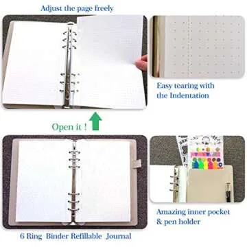 Tebik Dotted Journal Kit with Colored Pens and Accessories