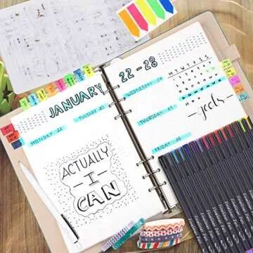 Tebik Dotted Journal Kit with Colored Pens and Accessories