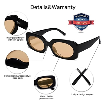 VANLINKER Retro Rectangular Sunglasses with UV400 Protection