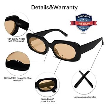 VANLINKER Retro Rectangular Sunglasses with UV400 Protection