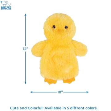 Best Pet Supplies Chicken Crinkle Plush Dog Toys for Interactive Play, Puppy and Senior Indoor Play, Colorful Chicken Toy Shape, Cute and Cuddly - Crinkle Chicken (Yellow)