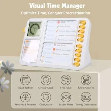 Visual Timer for Kids with Planning Board, ADHD Timer for Kids, Daily Chore Board-Checklist for Autism, Increase Self-Regulation, Silence Timer for Home
