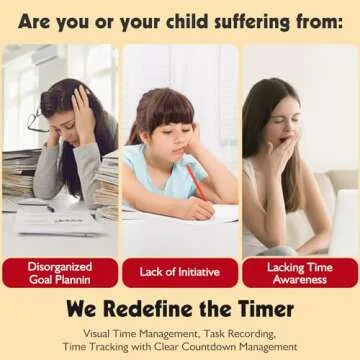Visual Timer for Kids with Planning Board, ADHD Timer for Kids, Daily Chore Board-Checklist for Autism, Increase Self-Regulation, Silence Timer for Home