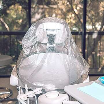 JMU 225PCS Dental Half Chair Cover, 24" x 27.5" Disposable Clear Plastic Sleeve Protector
