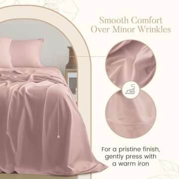 Egyptian Cotton Sheets King Size, 4PC Sateen Weave Pink Bed Sheets, King Size Sheets Set, King Sheets Deep Pocket Fitted Sheet & Pillowcase Sets, Better Than Silk Sheets King Size Bed Set-Sepia Rose