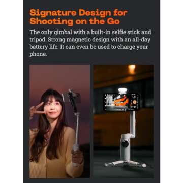 Insta360 Flow Gimbal Stabilizer for Smartphone, Creator Kit - AI-Powered Gimbal, Auto Tracking Phone Stabilizer, 3-Axis Stabilization, Built-in Tripod, Portable & Foldable