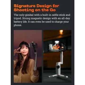 Insta360 Flow Gimbal Stabilizer for Smartphone, Creator Kit - AI-Powered Gimbal, Auto Tracking Phone Stabilizer, 3-Axis Stabilization, Built-in Tripod, Portable & Foldable