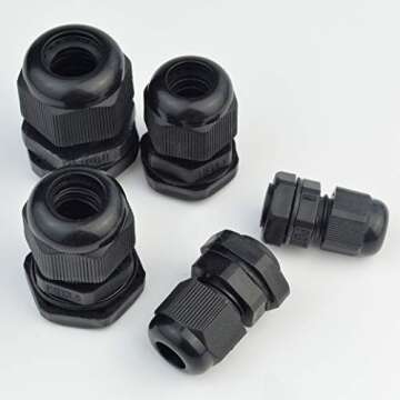 mifengda 35 Packs Cable Glands, Cable Connectors Plastic Nylon Cable Gland Wire Protectors Cable Gland Joints Waterproof Adjustable PG7, PG9, PG11, PG13.5, PG16