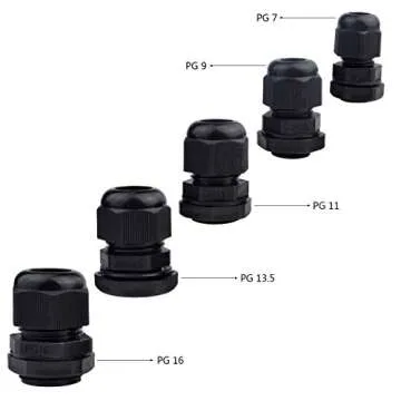 mifengda 35 Packs Cable Glands, Cable Connectors Plastic Nylon Cable Gland Wire Protectors Cable Gland Joints Waterproof Adjustable PG7, PG9, PG11, PG13.5, PG16