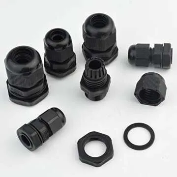 mifengda 35 Packs Cable Glands, Cable Connectors Plastic Nylon Cable Gland Wire Protectors Cable Gland Joints Waterproof Adjustable PG7, PG9, PG11, PG13.5, PG16