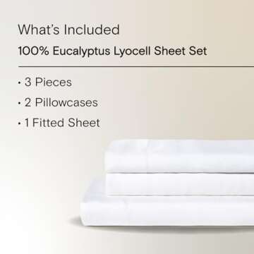 Sijo AiryWeight Tencel Sheet Set, 100% Lyocell Derived from Eucalyptus, Buttery Soft, Architectural ...