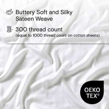 Sijo AiryWeight Tencel Sheet Set, 100% Lyocell Derived from Eucalyptus, Buttery Soft, Architectural Digest 2022 Best Cooling Sheets Winner - 3pc - 2 Pillowcases 1 Fitted (Snow, Queen)