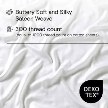 Sijo AiryWeight Tencel Sheet Set, 100% Lyocell Derived from Eucalyptus, Buttery Soft, Architectural Digest 2022 Best Cooling Sheets Winner - 3pc - 2 Pillowcases 1 Fitted (Snow, Queen)