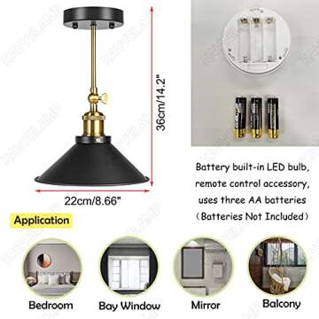 KAYYELAMP 2Pcs No Drill Install Battery Run Remote Control Dimming Timer LED Bulb No Cord Wall Sconc...
