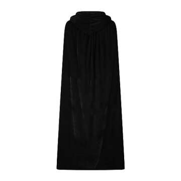 Ruziyoog Medieval Velvet Cloak for Women Wraps Elegant Hooded Wedding Cloak Winter Cape Witch Party Unisex Full Length Robe