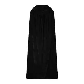 Ruziyoog Medieval Velvet Cloak for Women Wraps Elegant Hooded Wedding Cloak Winter Cape Witch Party Unisex Full Length Robe