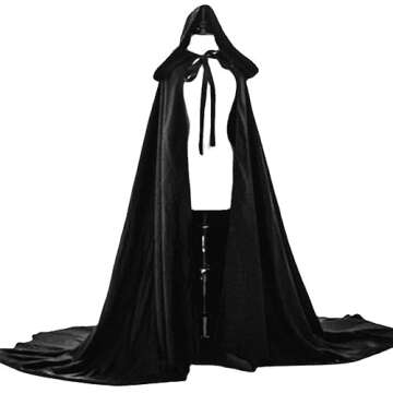 Ruziyoog Medieval Velvet Cloak for Women Wraps Elegant Hooded Wedding Cloak Winter Cape Witch Party Unisex Full Length Robe