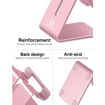 ToBeoneer Phone Stand for Smartphones, Rose Gold Elegance