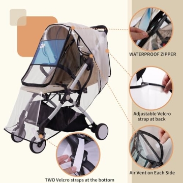 Bemece Universal Stroller Rain Cover for All Weather