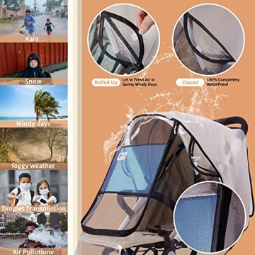 Bemece Universal Stroller Rain Cover for All Weather