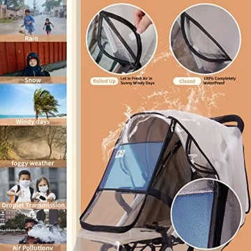 Bemece Universal Stroller Rain Cover for All Weather