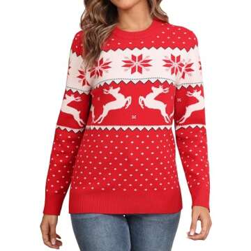GRECERELLE Ugly Christmas Sweatshirts for Women Party Funny Santa Sweater Christmas Tree Long Sleeve...