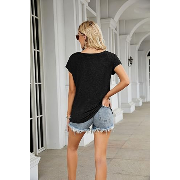 MEROKEETY Summer Cap Sleeve T-shirt for Women