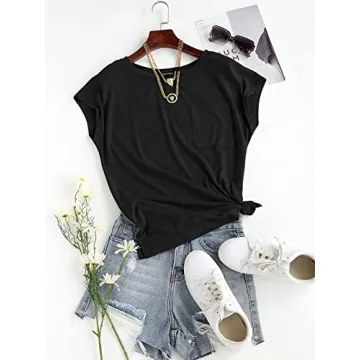MEROKEETY Summer Cap Sleeve T-shirt for Women
