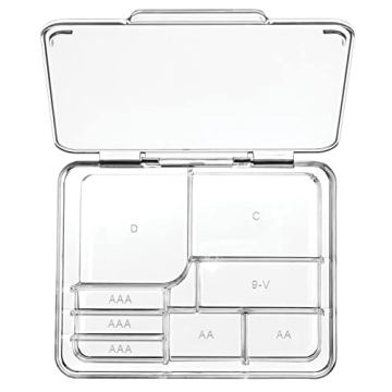 mDesign Stackable Battery Storage Organizer Box - Clear