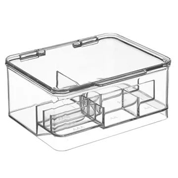 mDesign Stackable Battery Storage Organizer Box - Clear