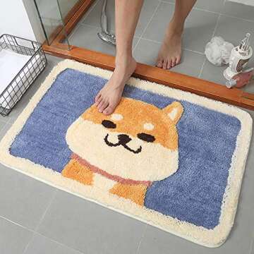 Cute Shaggy Bath Mat - Ultra Absorbent & Non-Slip Rug