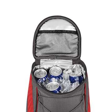 PICNIC TIME Disney Mickey Mouse PTX Backpack Cooler, Soft Cooler Backpack, Insulated Lunch Bag, (Red with Gray Accents)